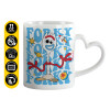 Mug heart handle, ceramic, 330ml