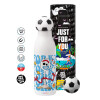 Soccer Metal mug thermos, double wall, 550ml