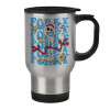 Stainless steel travel mug with lid, double wall 450ml