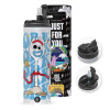Travel Tumbler 2 Lids, with metal straw & cleaning brush (Stainless steel 304 Food grade, BPA free, 600ml)
