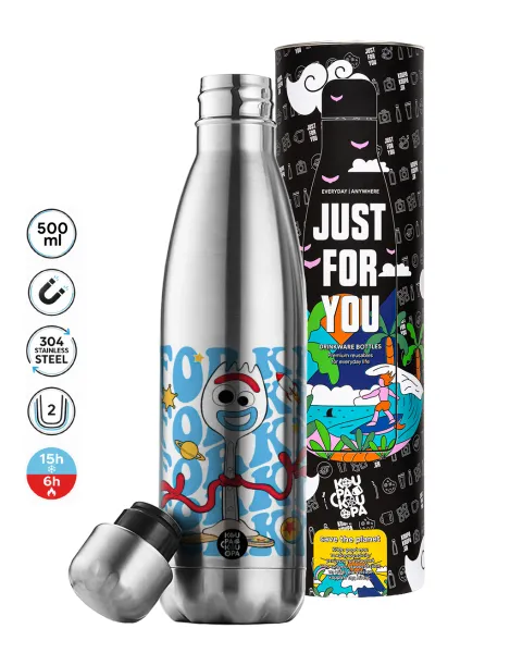 Forky — Μεταλλικό παγούρι θερμός Inox (Stainless steel), διπλού τοιχώματος, 500ml