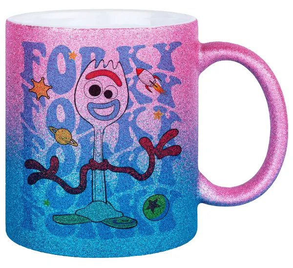 Forky — Κούπα Χρυσή/Μπλε Glitter, κεραμική, 330ml