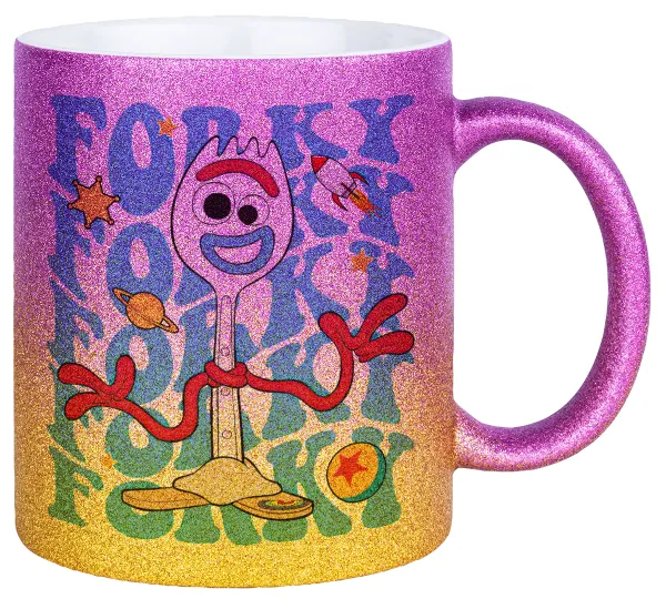 Forky — Κούπα Χρυσή/Ροζ Glitter, κεραμική, 330ml