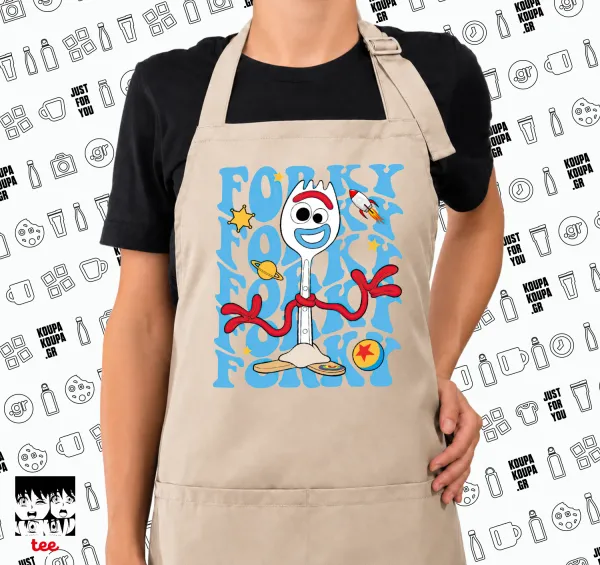 Forky — SAND Ποδιά μαγειρικής μακριά Σεφ ολόσωμη με τσέπες (ΕΝΗΛΙΚΩΝ, SAND, ONE SIZE)