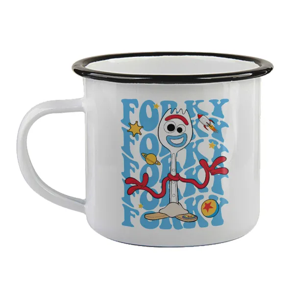 Forky — Enamel mug with black rim, 360ml