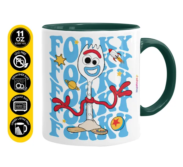 Forky — Mug colored green, ceramic, 330ml