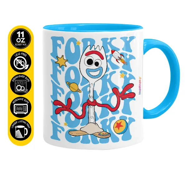 Forky — Κούπα χρωματιστή γαλάζια, κεραμική, 330ml