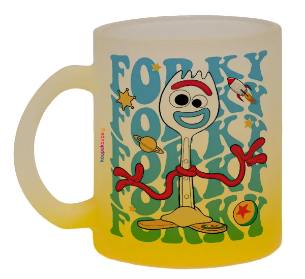 Forky — Κούπα γυάλινη δίχρωμη με βάση το κίτρινο ματ, 330ml
