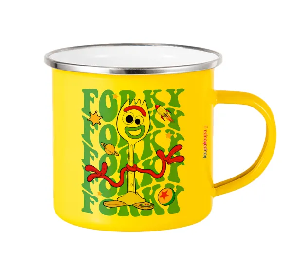 Forky — Yellow Enamel Metallic Cup 360ml