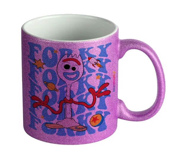 Forky — Κούπα Μωβ Glitter που γυαλίζει, κεραμική, 330ml