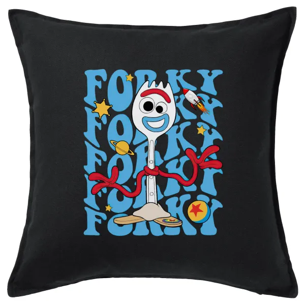 Forky — Μαξιλάρι καναπέ Μαύρο 100% βαμβάκι, περιέχεται το γέμισμα (50x50cm)