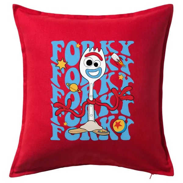 Forky — Μαξιλάρι καναπέ Κόκκινο 100% βαμβάκι, περιέχεται το γέμισμα (50x50cm)