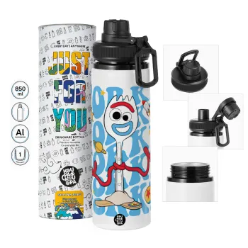 Forky, Metal water bottle with safety cap, aluminum 850ml