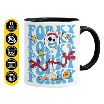 Forky, Mug colored black, ceramic, 330ml