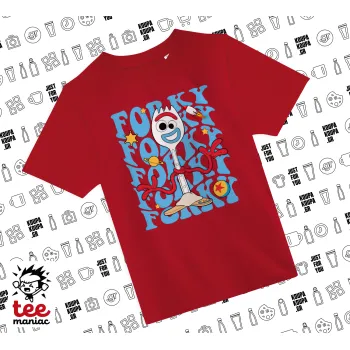 Forky, RED childrens T-Shirt made of 100% cotton, for every day. Vegan & OEKO-TEX certified.