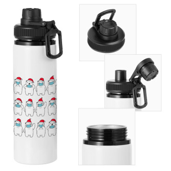 Polar bear facemask, Metal water bottle with safety cap, aluminum 850ml