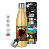 Glitter gold stainless steel thermos bottle, double-walled, 500ml