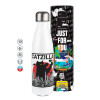 Metal mug thermos White (Stainless steel), double wall, 500ml