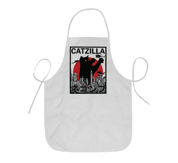 Black Cat — Short full-length kids' chef apron (44x62cm)