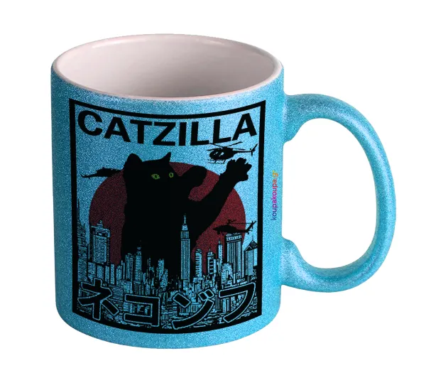 CATZILLA — Κούπα Σιέλ Glitter που γυαλίζει, κεραμική, 330ml