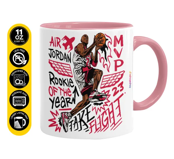 Jordan — Mug colored pink, ceramic, 330ml