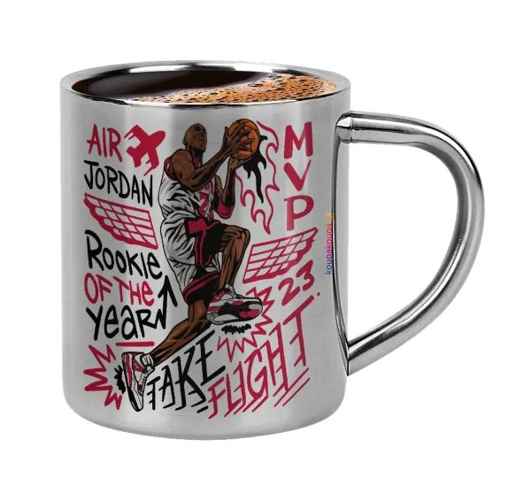 Jordan — Double-wall metal cup for espresso (220ml)