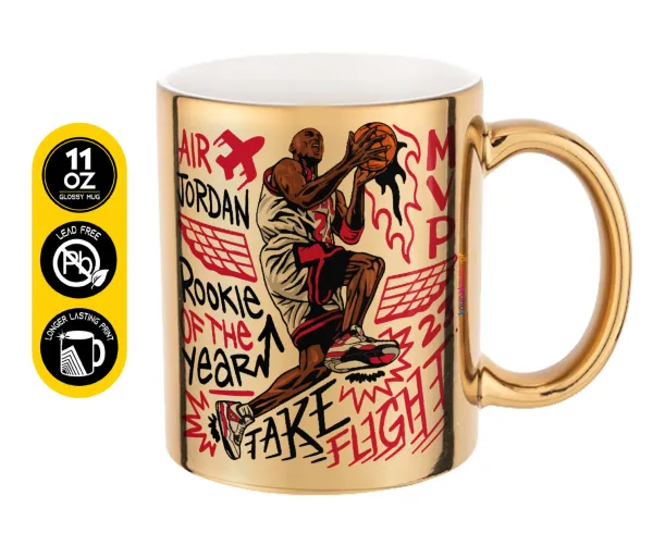 Jordan — Mug ceramic, gold mirror, 330ml
