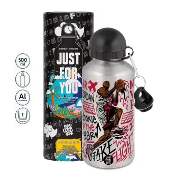 Jordan, Metallic water jug, Silver, aluminum 500ml