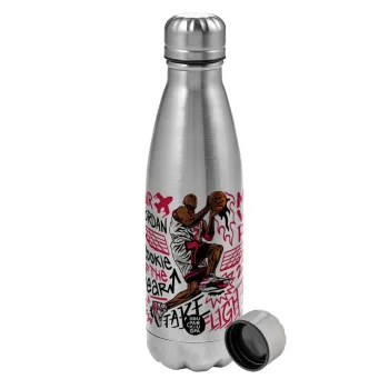 Jordan, Metallic water bottle, stainless steel, 750ml