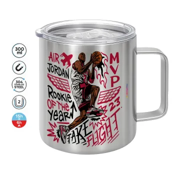 Jordan, Double-walled stainless steel mug 300ml with temperature-retaining lid
