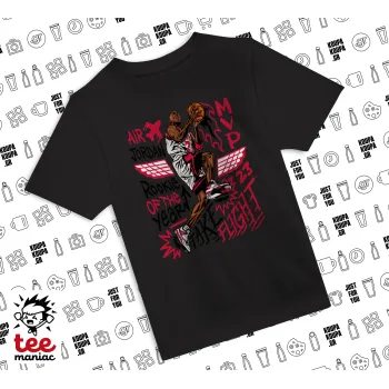 Jordan, ΜΑΥΡΟ Άνετο παιδικό T-Shirt από 100% βαμβάκι, για κάθε μέρα. Vegan & OEKO-TEX πιστοποιημένο.