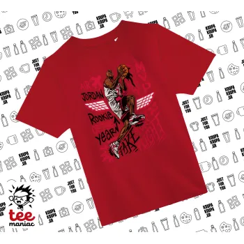 Jordan, ΚΟΚΚΙΝΟ Άνετο παιδικό T-Shirt από 100% βαμβάκι, για κάθε μέρα. Vegan & OEKO-TEX πιστοποιημένο.