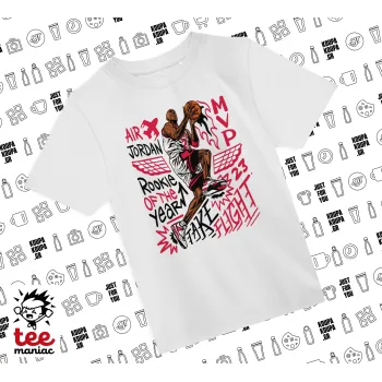 Jordan, ΛΕΥΚΟ Άνετο παιδικό T-Shirt από 100% βαμβάκι, για κάθε μέρα. Vegan & OEKO-TEX πιστοποιημένο.