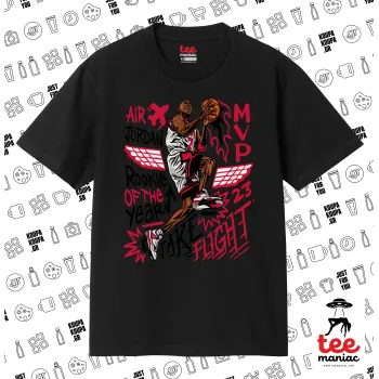 Jordan, ΜΑΥΡΟ Κλασικό T-Shirt, διπλής ραφής, χωρίς πλευρικές ραφές από 100% βαμβάκι. Vegan & OEKO-TEX πιστοποιημένο.