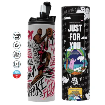 Jordan, Tumbler ποτήρι θερμό ΓΚΡΙ από ανοξείδωτο ατσάλι 600ml