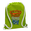 Τσάντα πλάτης πουγκί GYMBAG LIME GREEN, με τσέπη (40x48cm) & χονδρά κορδόνια