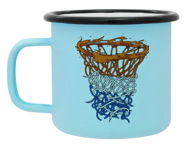 Basket net — Metal enamel mug, matte light blue, 360ml
