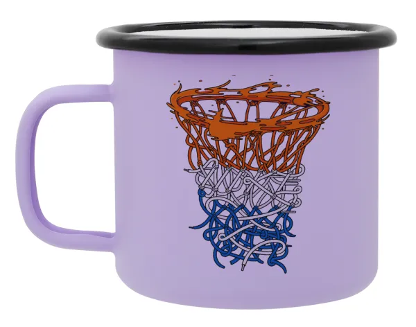 Basket net — Metal enamel mug, matte light pastel purple, 360ml
