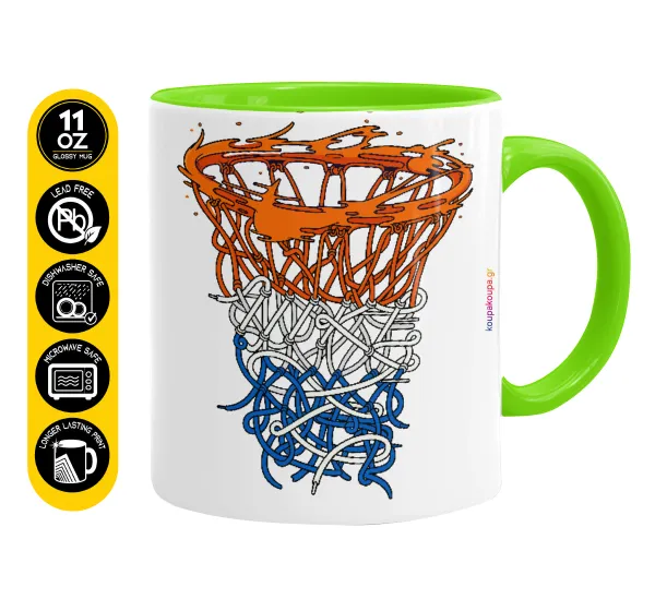 Basket net — Mug colored light green, ceramic, 330ml