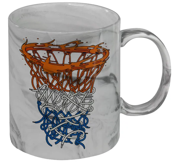 Basket net — Κούπα κεραμική, marble style (μάρμαρο), 330ml