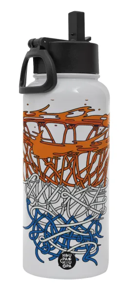 Basket net — Metal mug thermo White with Straw and Spout Lid (Stainless steel), double wall, 950ml