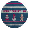 Merry christmas knitted, Επιφάνεια κοπής γυάλινη στρογγυλή (30cm)