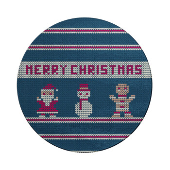 Merry christmas knitted, Επιφάνεια κοπής γυάλινη στρογγυλή (30cm)