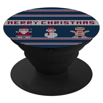 Merry christmas knitted, Phone Holders Stand  Black Hand-held Mobile Phone Holder