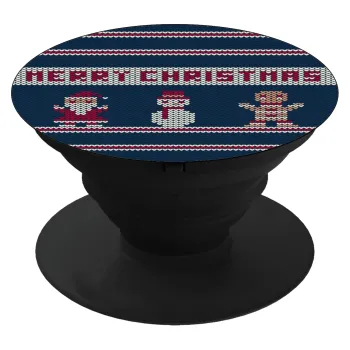 Merry christmas knitted, Phone Holders Stand  Μαύρο Βάση Στήριξης Κινητού στο Χέρι