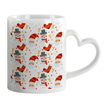 Santa ho ho ho, Mug heart handle, ceramic, 330ml