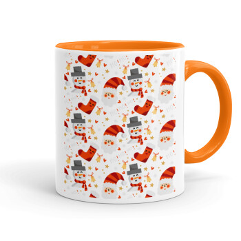 Santa ho ho ho, Κούπα χρωματιστή πορτοκαλί, κεραμική, 330ml