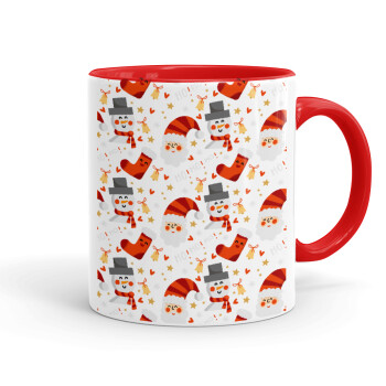 Santa ho ho ho, Mug colored red, ceramic, 330ml