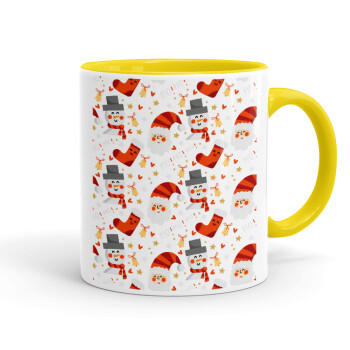 Santa ho ho ho, Mug colored yellow, ceramic, 330ml