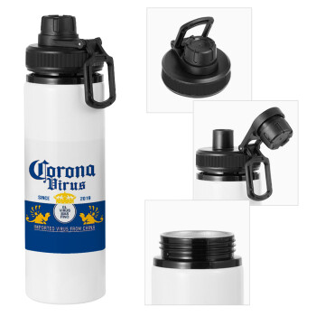 Corona virus, Metal water bottle with safety cap, aluminum 850ml